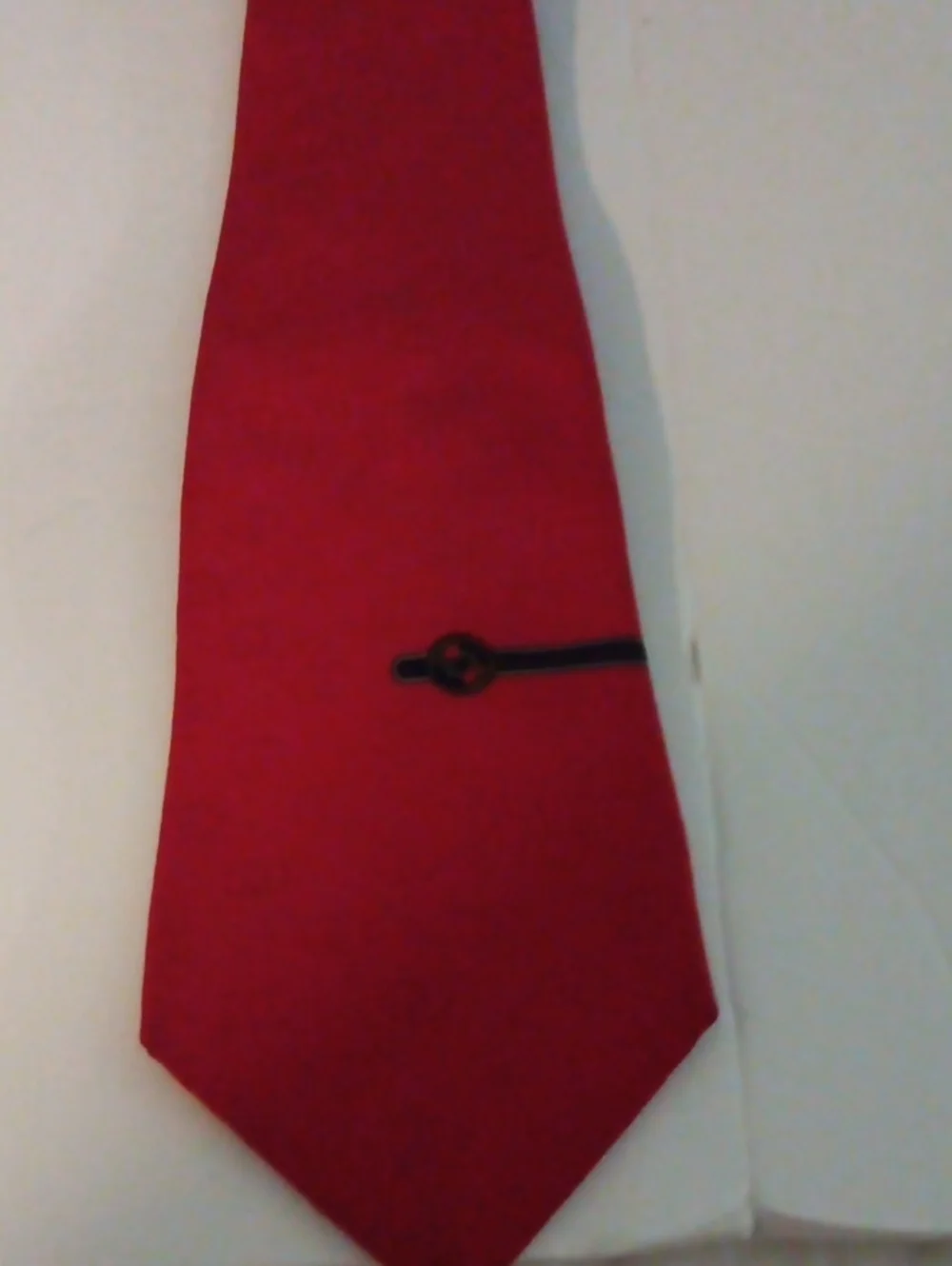 Gucci Red Silk Tie with Black Accent